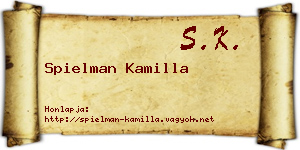 Spielman Kamilla névjegykártya
